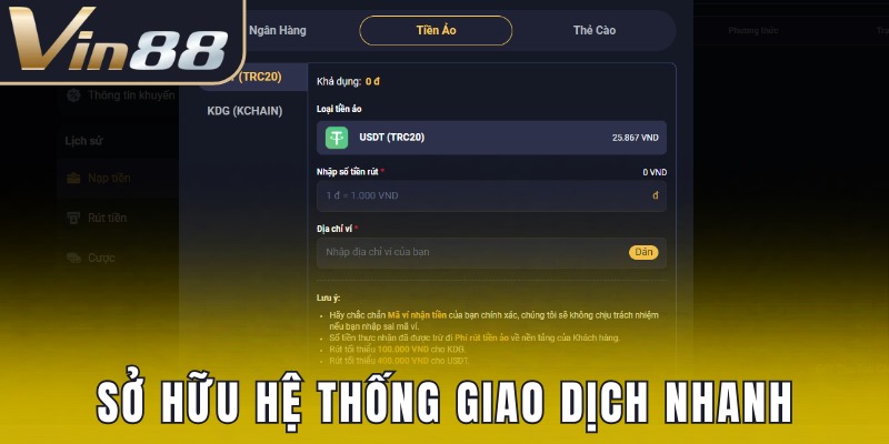 Nhà cái sở hữu hệ thống giao dịch nhanh tiện lợi